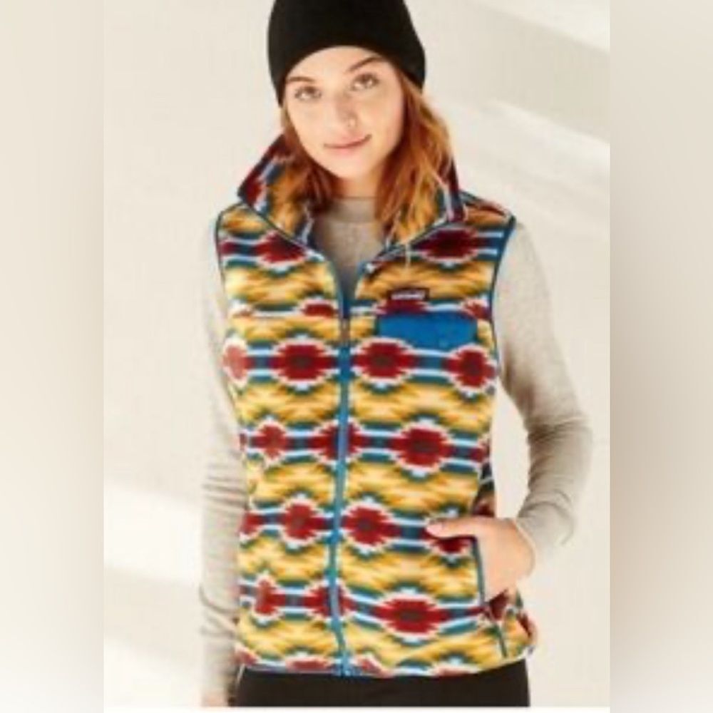 Patagonia Aztec Pattern Fleece Synchilla Vest Size Small